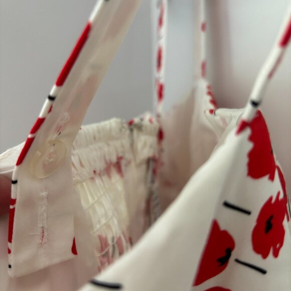 Vintage R&K Originals Red Poppy Flower Built in Bra Fit and Flare Sundress 10 - Picture 11 of 15